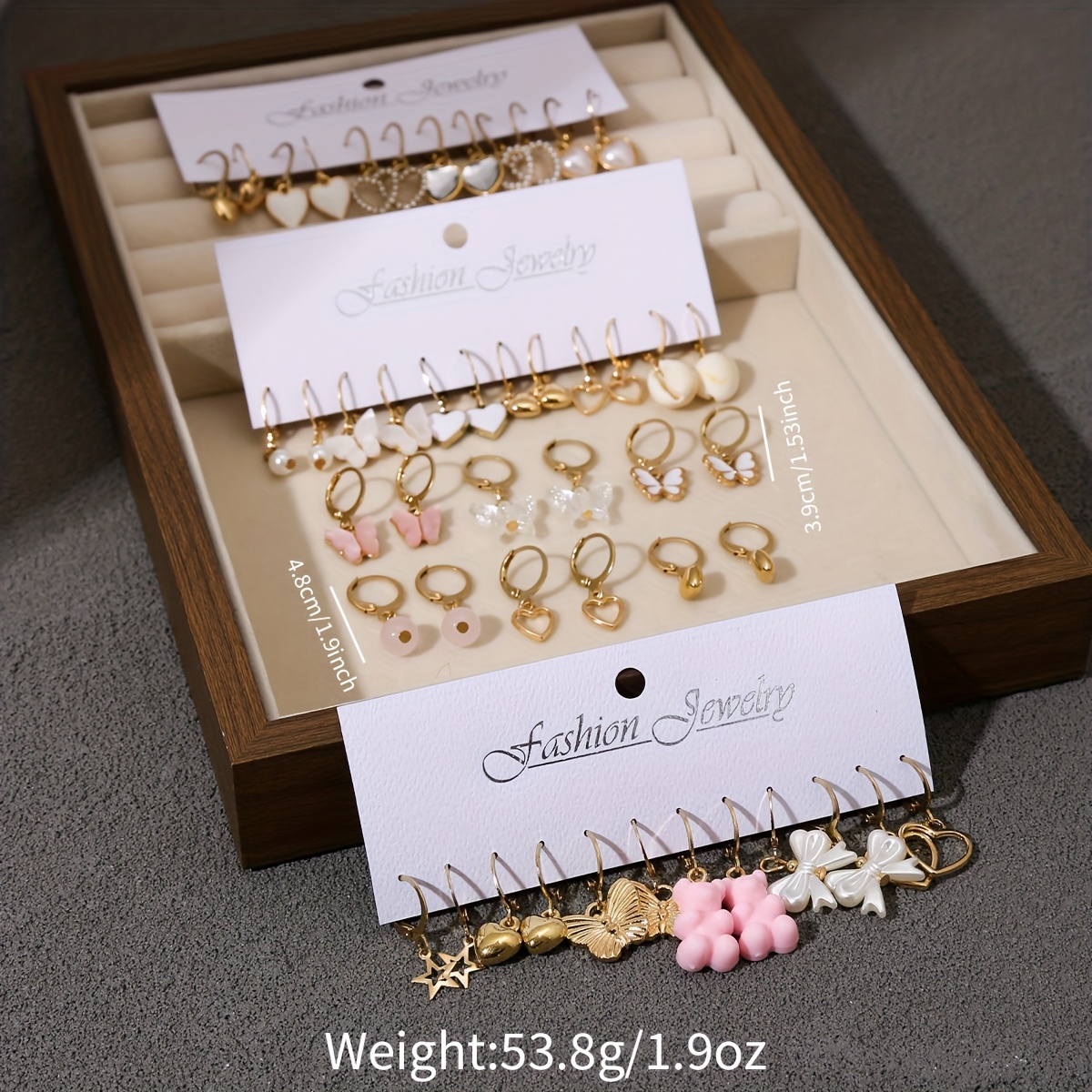 48pcs Cute Multi-Shape Earring Set, Unique Dangle Designs